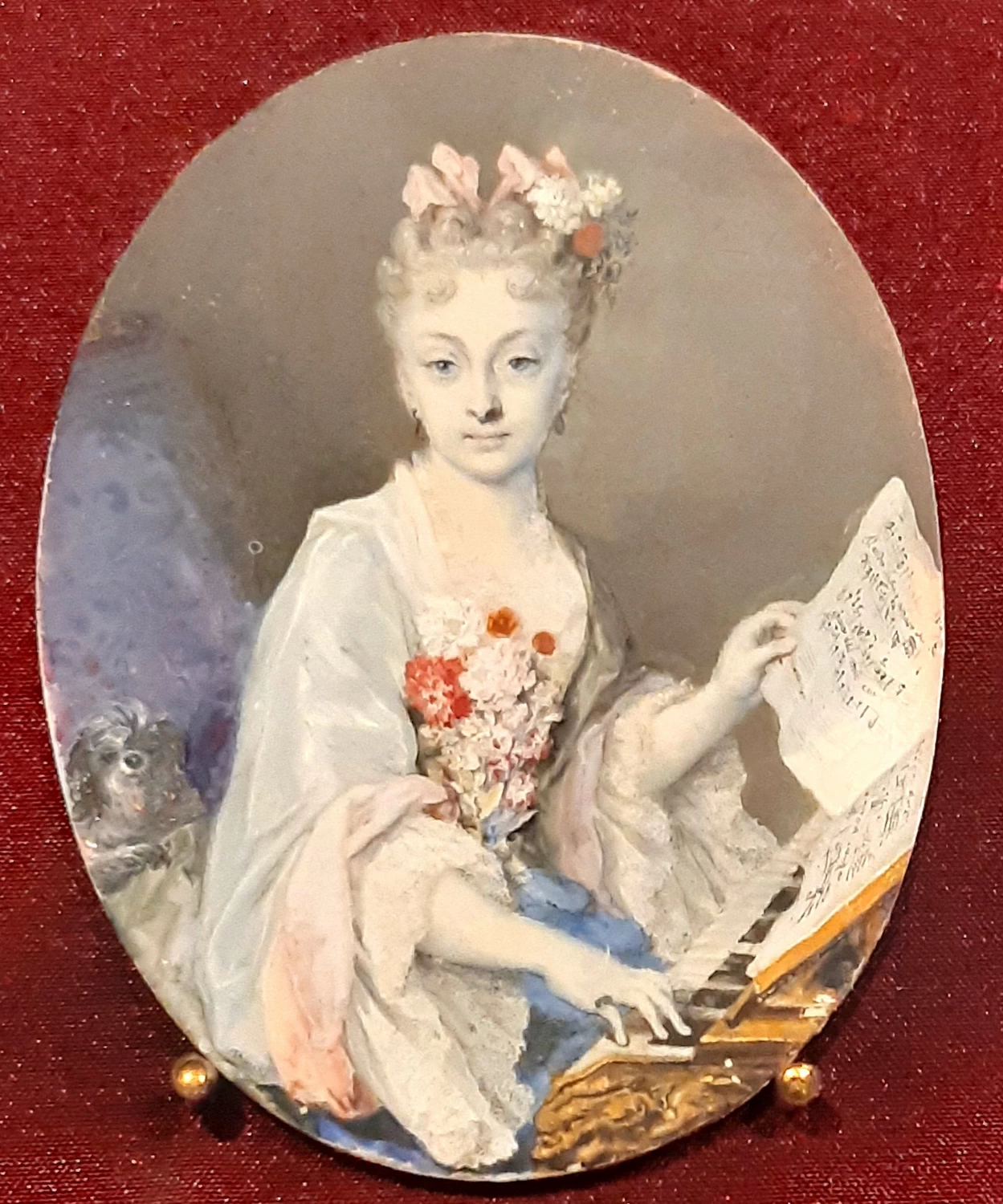 Ritratto di giovane donna con spartito musicale - Ca' Rezzonico, Venezia, miniatura